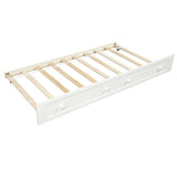 ZUN Twin Wooden Daybed with Trundle Bed, Sofa Bed for Bedroom Living Room,White WF192861AAK