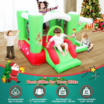 ZUN Christmas Jump 'n Slide Inflatable Bouncer for Kids Complete Setup with Blower 80" x 91" Play Area W1677115484