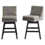 ZUN 26" Upholstered Swivel Bar Stools Set of 2, Modern Linen Fabric High Back Counter Stools with W1893123703