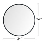 ZUN 24" Wall Circle Mirror for Bathroom, Black Round Mirror for Wall, 24 inch Hanging Round Mirror for 17853016