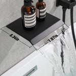 ZUN Male NPT Bathtub Shower Faucet Set, Waterfall Tub Faucet with 12-Inch Matte Black Rain Shower Head W1083110134