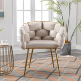 ZUN Luxury modern simple leisure velvet single sofa chair bedroom lazy person household dresser stool W117067862