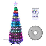 ZUN 5 ft Pre-lit Artificial Christmas Tree with lighted star finial & 205 pcs RGB fairy LED lights to 74968038