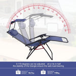 ZUN Lounge Chair Adjustable Recliner w/Pillow Outdoor Camp Chair for Poolside Backyard Beach, Support W1511114977