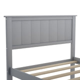 ZUN Twin Size Platform Bed with Under-bed Drawer, Gray WF196529AAE