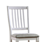 ZUN Set of 2 Padded Fabric Dining Chairs in Antique White and Light Gray B016P156285