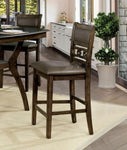 ZUN Beautiful Transitional Counter Height Dining Chairs Walnut, Warm Grey Solid wood Padded Leatherette B01172305