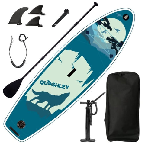 ZUN Inflatable Stand Up Paddle Board 9.9'x33"x5" With Premium SUP Accessories & Backpack, Wide Stance, W144080666
