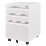 ZUN 3 Drawer File Cabinet with Lock, Steel Mobile Filing Cabinet on Anti-tilt Wheels, Rolling Locking W25270523