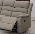 ZUN Modern Light Brown Color Burlap Fabric Recliner Motion Sofa 1pc Plush Couch Manual Motion Sofa B011133848