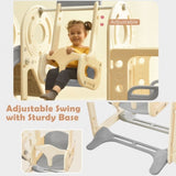 ZUN Kids Swing-N-Slide with Bus Play Structure, Freestanding Bus Toy with&Swing for Toddlers, Bus PP299290AAE