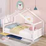 ZUN Twin Size House Bed Wood Bed, White WF282521AAK