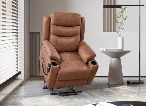 ZUN Liyasi Electric Power Lift Recliner Chair with 1 Motor, 3 Positions, 2 Side Pockets, Cup W820130079