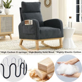 ZUN [Video] Welike 27.6"W Modern Accent High Backrest Living Room Lounge Arm Rocking Chair, Two Side W83472310