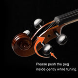 ZUN GV402 4/4 Acoustic Violin Kit Natural Varnish w/Square Case, 2 Bows, 41479161