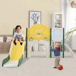 ZUN Kids Slide Playset Structure 9 in 1, Freestanding Spaceship Set with Slide, Arch Tunnel, Ring Toss, PP319755AAL