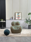ZUN Barrel Chair with Ottoman, Mordern Comfy Stripe Chair for Living Room , Bule & W1311112617