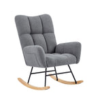 ZUN grey teddy fabric rocking chair W588123407