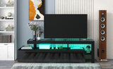 ZUN ON-TREND Modern Style 16-colored LED Lights TV Cabinet, UV High Gloss Surface Entertainment Center WF290009AAB