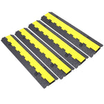 ZUN Cable Protector Ramp, 2 Channels Speed Bump Hump, Rubber Modular Speed Bump Rated 11000 LBS Load W465121322