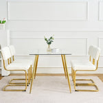 ZUN Modern simple light luxury dining White home bedroom stool back dressing student desk W210131948