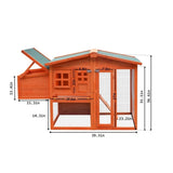 ZUN Wooden Chicken Coop,Waterproof Outdoor Large Chicken House for 4 Chickens, with a Removable W1625137504