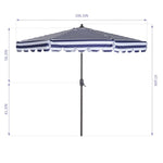 ZUN Outdoor Patio Umbrella 9-Feet Flap Market Table Umbrella 8 Sturdy Ribs with Push Button Tilt and W41921425