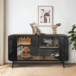 ZUN 55.12 "Spacious Cat House with Tempered Glass, for Living Room, Hallway, Study and Other Spaces W757119335