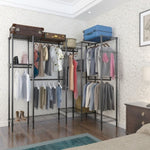 ZUN Closet Organizer Metal Garment Rack Portable Clothes Hanger Home Shelf 42795243
