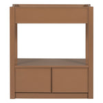 ZUN 30" Bathroom Vanity without Sink Top, Cabinet Base Only, Open Storage Shelf and Two Drawers, Brown WF310866AAD