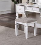ZUN Luxurious Majestic Classic White Color Vanity w Stool 3-Storage Drawers 1pc Bedroom Furniture B011111851
