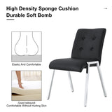 ZUN Grid armless high backrest dining chair, electroplated metal legs, black 2-piece set, office chair. W1151107074