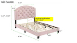 ZUN Full Upholstered Platform Bed with Adjustable Headboard 1pc Full Size Bed Silver Fabric B011120402