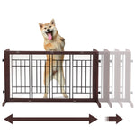ZUN 38"-71" Adjustable Wooden Pet Gate for Dogs, Indoor Freestanding Dog Fence for Doorways, Stairs, W2181P149184