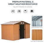 ZUN Outsunny 9' x 6' Outdoor Storage Shed, Garden Tool House with Foundation, 4 Vents, and 2 Easy W2225142906