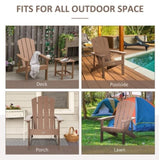 ZUN Adirondack Chair, Faux Wood Patio & Fire Pit Chair, Weather Resistant HDPE for Deck, Outside Garden, W2225142496