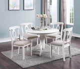 ZUN Classic Design Dining Room 5pc Set Round Table 4x side Chairs Cushion Fabric Upholstery Seat HS00F2560-ID-AHD