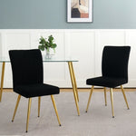 ZUN Modern Black teddy wool dining chair, upholstered chair with fabric accent side chair with W210127518
