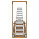 ZUN Household Aluminum Alloy Manual Lifting Attic Ladder Folding Loft Stairs 7-10ft W1343137360