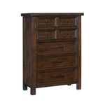 ZUN Classic Bedroom Brown Finish 1pc Chest of Drawers Mango Veneer Wood Transitional Furniture B01151900