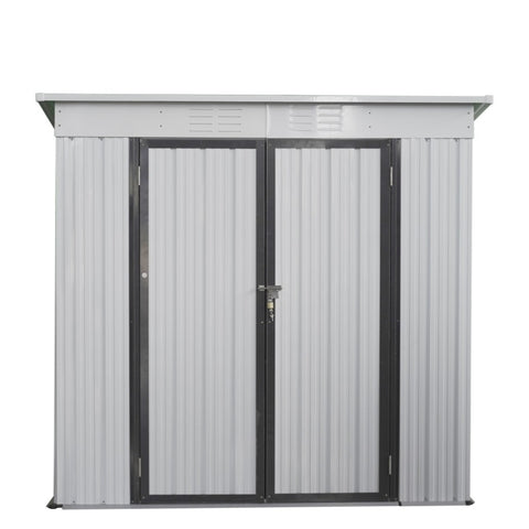 ZUN Outdoor storage sheds 4FTx6FT Pent roof White+Black W1350133561