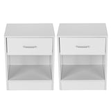 ZUN 2pcs Night Stands with Drawer White 60343412