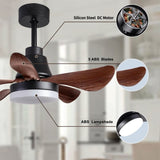 ZUN 28 lnch Ceiling Fan with Lights Remote Control, Small Ceiling Fan Flush Mount, 5 Reversible Blades, W1187118716