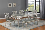 ZUN Modern Formal 1pc Dining Rectangular Table with 18-Inch Table Leaf Glass Champagne Finish Dining B011131257