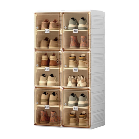 ZUN Portable Shoe cabinet Living Room,Stackable Storage Organizer Cabinet with Doors and Shelves,Shoe W1511114600