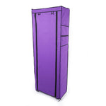 ZUN Fashionable Room-saving 9 Lattices Non-woven Fabric Shoe Rack Purple 16760314