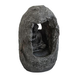 ZUN 8.3x5.9x13.6" Decorative Gray Tabletop Water Fountain with Sitting Buddha and LED Light, for Indoor W2078138938