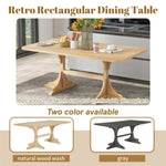 ZUN TREXM Retro Style Table 71'' Wooden Rectangular Table with Curved Design Legs WF306388AAD