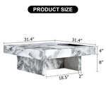 ZUN A modern and practical coffee table, black and white in imitation marble pattern, made of MDF W1151119880