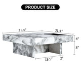 ZUN A modern and practical coffee table, black and white in imitation marble pattern, made of MDF W1151119880